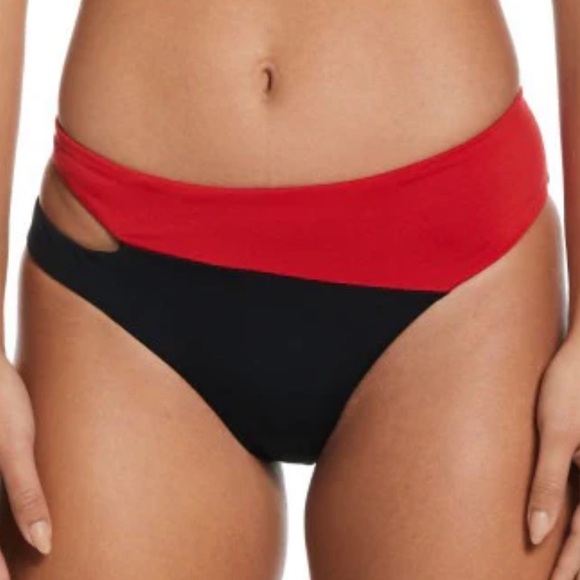 Nike Other - Nike Small Bottoms Bikini Swoosh Block Asymmetrical Icon Sneakerkini Black NWT
